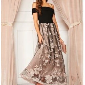 NWOT Off the Shoulder Semi formal long dress